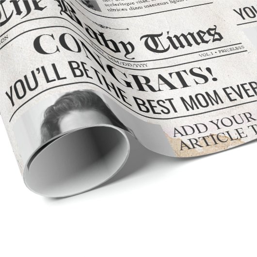 ベビーカスタム妊娠が新聞のギフトラップを明らかにする ラッピングペーパー (ロールコーナー)