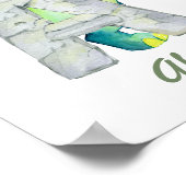 ベビーカスタム子供部屋デコールかわいい恐竜の文字A ポスター (角)