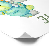 ベビーカスタム子供部屋デコール可愛い恐竜の文字F ポスター (角)