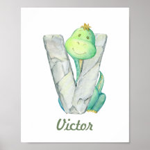 ベビーカスタム子供部屋デコール可愛い恐竜の文字V