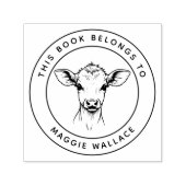 ベビーカスタム子牛この本は子供の名前に属している セルフインキングスタンプ (デザイン)