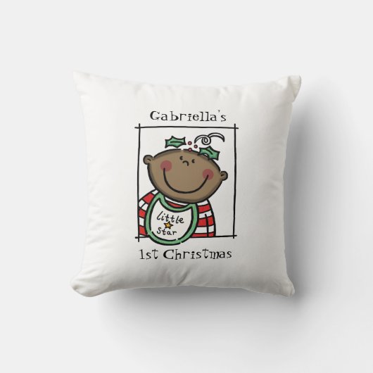 ベビーカスタム第1回クリスマスダークスキントーン顔 クッション (正面)