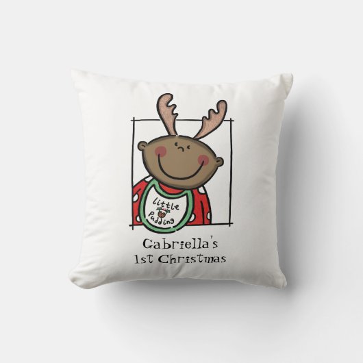 ベビーカスタム第1回クリスマスダークスキントーン顔 クッション (正面)