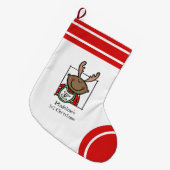 ベビーカスタム第1回クリスマスダークスキンベビー顔 ラージクリスマスストッキング (正面 (吊り時))