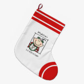 ベビーカスタム第1回クリスマスライトスキンベビー顔 ラージクリスマスストッキング (正面 (吊り時))