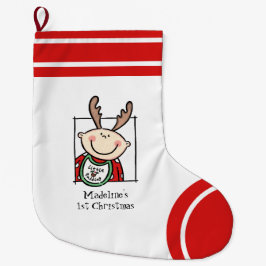 ベビーカスタム第1回クリスマスライトスキンベビー顔 ラージクリスマスストッキング
