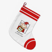 ベビーカスタム第1回クリスマスライトスキンベビー顔 ラージクリスマスストッキング (正面 (吊り時))
