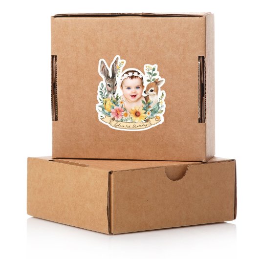 ベビーカスタム誕生日ステッカー党の好意ウッドランド シール