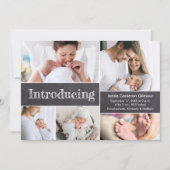 ベビーカスタム誕生状態の紹介フォトコラージュ 案内状 (正面)