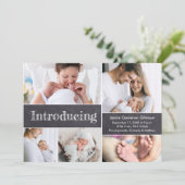 ベビーカスタム誕生状態の紹介フォトコラージュ 案内状 (スタンド正面)