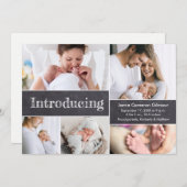 ベビーカスタム誕生状態の紹介フォトコラージュ 案内状 (正面/裏面)