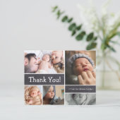 ベビーカスタム誕生発表チョークありがとう ポストカード (スタンド正面)