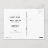 ベビーカスタム誕生発表チョークありがとう ポストカード (裏面)