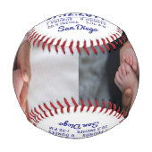 ベビーカスタム誕生発表統計生まれたばかりの写真 野球ボール (正面)