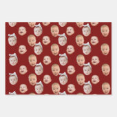 ベビーカスタム顔ギフトラップ | ベビー顔3の写真 ラッピングペーパーシート (正面)