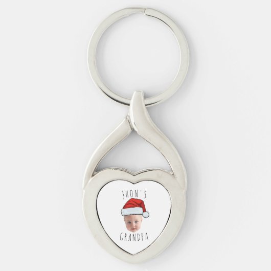 ベビーカスタム顔サンタハットクリスマスフォト キーホルダー (正面)