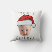 ベビーカスタム顔サンタハットクリスマスフォト クッション (裏面)