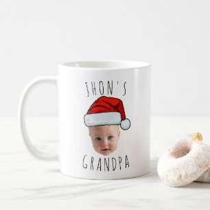 ベビーカスタム顔サンタハットクリスマスフォト コーヒーマグカップ
