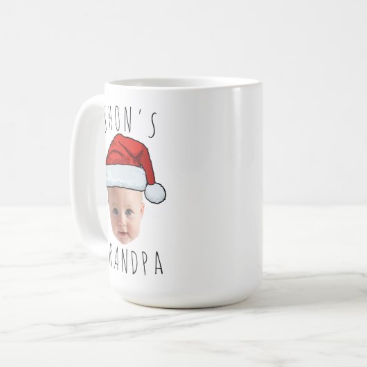 ベビーカスタム顔サンタハットクリスマスフォト コーヒーマグカップ (正面左)