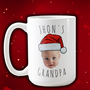 ベビーカスタム顔サンタハットクリスマスフォト コーヒーマグカップ