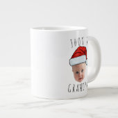 ベビーカスタム顔サンタハットクリスマスフォト ジャンボコーヒーマグカップ (正面右)
