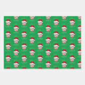 ベビーカスタム顔サンタハットクリスマスフォト ラッピングペーパーシート (正面3)