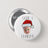 ベビーカスタム顔サンタハットクリスマスフォト 缶バッジ (正面&裏面)