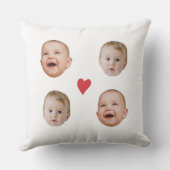 ベビーカスタム顔ハート2写真と2写真 クッション (裏面)