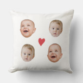 ベビーカスタム顔ハート2写真と2写真 クッション (正面)