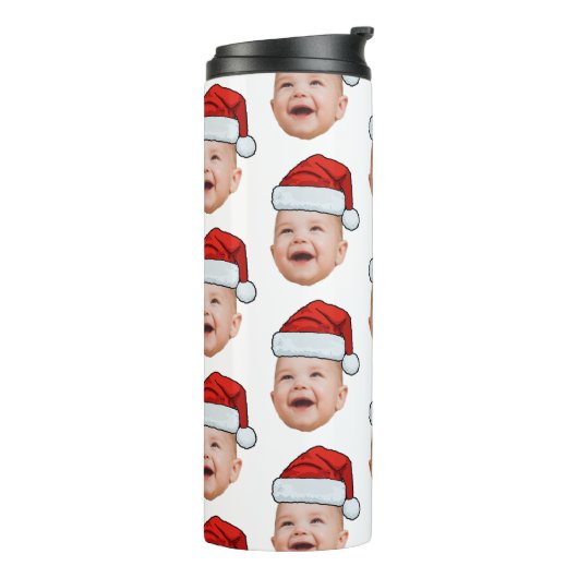 ベビーカスタム顔フォトサンタハットクリスマス タンブラー (回転左)