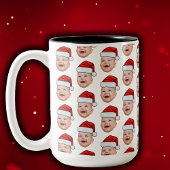 ベビーカスタム顔フォトサンタハットクリスマス ツートーンマグカップ