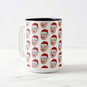 ベビーカスタム顔フォトサンタハットクリスマス ツートーンマグカップ (正面左)