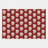 ベビーカスタム顔フォトサンタハットクリスマス ラッピングペーパーシート (正面3)