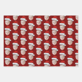 ベビーカスタム顔フォトサンタハットクリスマス ラッピングペーパーシート (正面3)