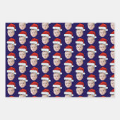 ベビーカスタム顔フォトサンタハットクリスマス ラッピングペーパーシート (正面)