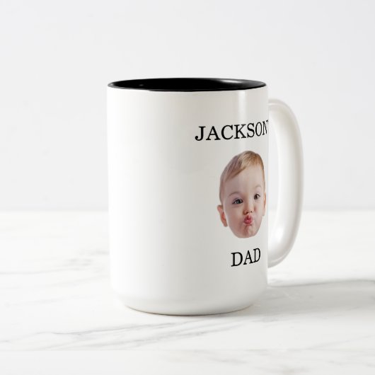 ベビーカスタム顔マグカップ、チャイルドフォトのパーソナライズ ツートーンマグカップ (正面右)