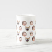 ベビーカスタム顔マググ、カスタム家族3枚の写真マググ ボーンチャイナマグカップ (正面)