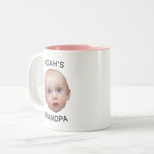 ベビーカスタム顔マググ | ベビーカスタムフォトマグカップ ツートーンマグカップ (正面左)