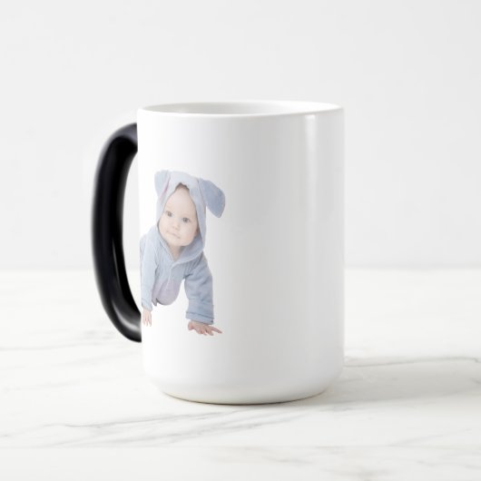 ベビーカスタム顔子ベビー写真クリスマスギフト モーフィングマグカップ (正面左)