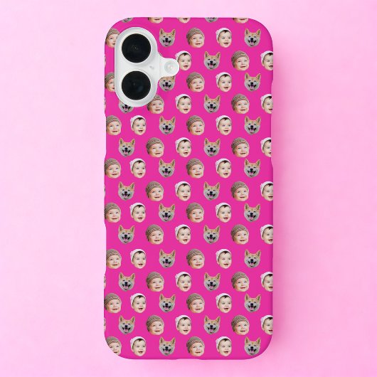 ベビーカスタム顔、カスタム家族3枚の写真 iPhoneケース