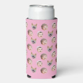 ベビーカスタム顔、カスタム家族3枚フォトピンク スリム缶クーラー (Seltzer正面)