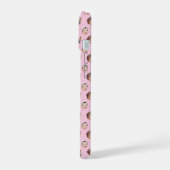 ベビーカスタム顔、カスタム家族3枚フォトピンク iPhone 15ケース (左側面)