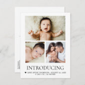 ベビーカスタム3枚の写真モダンハート ポストカード (正面/裏面)