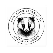 ベビーカスタムBadgerこの本はKidの名前 セルフインキングスタンプ (デザイン)