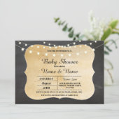 ベビーカップルズシャワーDO BBQチャルクボード招待状 招待状 (スタンド正面)