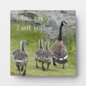 ベビーカナダゲーゼと引用文写真 フォトプラーク (正面)