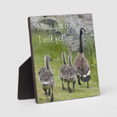 ベビーカナダゲーゼと引用文写真 フォトプラーク (正面)