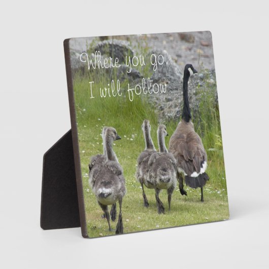 ベビーカナダゲーゼと引用文写真 フォトプラーク (正面)