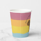 ベビーカピバラカウトイラストレーションストライプの 紙コップ (右)