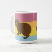 ベビーカピバラキュートイラストレーションストライプの コーヒーマグカップ (正面左)